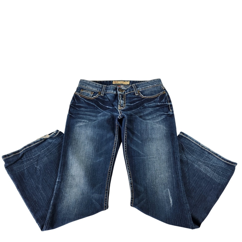 BKE Starlite Bootcut Jeans Womens 30x31.5 Dark Wash Stretch Flap Pocket‎ 12100